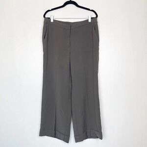 St. John Wide Leg Trouser Pants Tan Brown 10